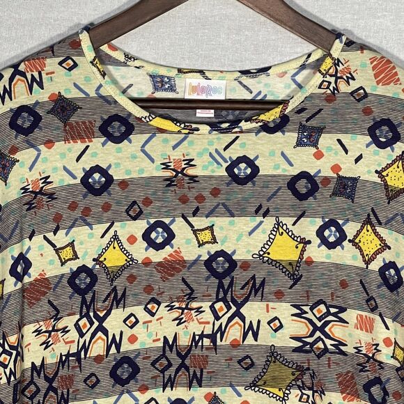 LulaRoe Oversized Top Size S Multicolor Cave Paintings Tribal Ethnic Art-to-Wear - Picture 10 of 12